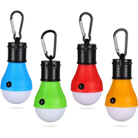 1pc Tent Hanging Lamp 3Modes LED Bulb Carabiner Portable Lantern Outdoor SOS Camping Lamp Emergency Lighting Travel Lamp Battery