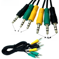 Three In One Stereo Sound Frequency Cable, 3.5mm Car Earphone 3 Male To 3 Male Car AUX Mobile Phone Sound Box Connection Cable
