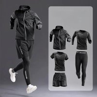 AliExpress NONE Men's All-Season Sportswear Set 3-5 Pcs Fitness Running Cycling Gym Elastic Tracksuit Clothing Jogging Boxing Hiking Sportswear