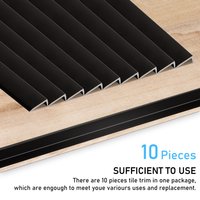 10pcs 12 Inch Peel And Stick Aluminum Tile Trim Metal L-shaped Protective Wall Corner Strip Decorative Kitchen Backsplash Trim