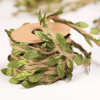 5M Jute Rope Leaf Shaped Ribbon DIY Gift Wrapping Jute Twine Burlap Rustic Wedding Decoration Event Festival Party Supplies