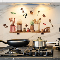 Wall Stickers Removable Waterproof Wall Decals Hand Painted PVC Wall Posters Dining Room Decoration Kitchen Decor