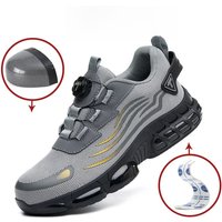 Botones giratorios zapatos de Seguridad masculinos, zapatos de trabajo, botas de Seguridad Anticoagulantes Tactical Boots