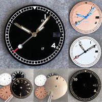 29mm Tandorio Pilot Style Brown Watch Dial Face Fit for NH35 NH36 NH38 NH70 NH71 NH72 Automatic Movement Luminous Lollipop Hands