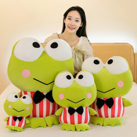 Sanrio Kero Kero Keroppi 20/40/50cm Plush Toy Lovely Gentleman Big Eyed Frog Plushies Cuddly Pillow Kero Keroppi Stuffed Doll