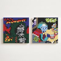 M-MF Doom Alternative Hip Hop Underground Rap Music Album Cover Building Blocks Mosaic Pixel Art Brick Painting DIY Gift
