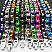 AliExpress GD-KSN Men's Bracelets Bangles Punk Biker Bicycle Motorcycle Multicolor Chain Bracelets For Men Stainless Steel Jewelry dropshipping