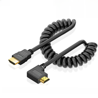 1PCS HDMI to Mini HDMI cable, Micro Adapter Cable, HDMI Elbow Telescopic Spring Cable, 4k High-definition Camera SLR