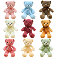 30cm Colourful Bow Bear Plush Toys Stuffed Teddy Bear Soft Colors Animals Doll Wedding Birthday Christmas Gifts Festival Deco