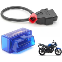 Universal OBD2 16PIN ELM327 with OBD 6 PIN for Honda/Yamaha 6pin etc Country IV Motorcycle Car ECU Fault Code Check Detector