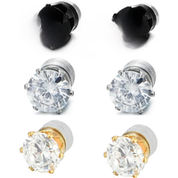 1 Pairs Zircon Stud Earring For Men Stainless Steel Women Crystal Earring Stud Boy Girls Mini Stud Earring Piercing Jewelry Gift