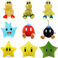 Kawaii Mario Bros Koopa Troopa Bob-omb Buddy Super Star Soft Plush Toy Funny Anime Stuffed Yellow Super Star Peluche Doll