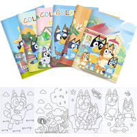 6/12/24pcs Bluey Bingo Cartoon Graffiti Painting Book Anime Figure Color Diy Coloring Book Children Puzzle Drawing Education Toy