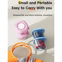4pcs 150ml Cartoon Baby Food Containers Safe PP Material High-Temperature Resistant & Refrigerable Feeding Boxes with Scale Line