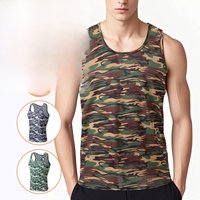 1/3/4 Pcs Men's Summer Multicolor Camouflage Combination Vest Teenagers Plus Size Sports Fitness Running Jacket Joker Stripe T