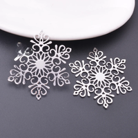 10pcs 42mm Brass Snowflake Connector Rhodium plated Pendant DIY Jewelry Hang Accessories
