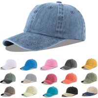 LANGZHEN Unisex Baseball Cap 100% Cotton Fits Men Women Washed Denim Adjustable Dad Hat