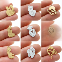 5pcs/lot Family Mom Charms DIY Accessories for Necklace Jewelry Making Stainless Steel Breast Feeding Pendants Mother Gift