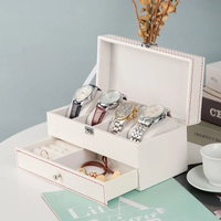 DELESYS Multifunctional Watch Jewelry Sunglasses Earrings Storage Case Female Jewelry Storage Box With Lock Display Box