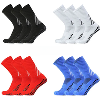 3pairs Shield Pattern Circular Silicone Non slip Football Socks Men Women Football Socks Training Match Sports Grip soccerSocks