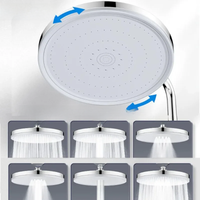 New 6 Modes High Pressure Top Rain Showerhead Big Panel Large Flow Supercharge Rainfall Shower Head Faucet Bathroom Accessories