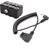 D-Tap/ Type-C to Double-Sided NP-F550/570/770/970 Dummy Battery Power Adapter with 5-12V Type-C Output Flexible Spring Cable
