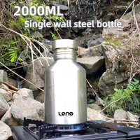 2000ML Large Capacity Single Wall Stainless Steel Sports Water Bottle Non-Insulated Flask Leakproof Travel Bottle for Outdoor