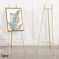 Gold Easel Stand for Painting Drawing Adjustable Height Display Easel for Artwork Poster Mirror Lightweight Artist Studio Access