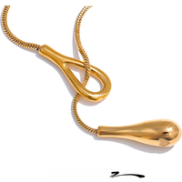 Yhpup Distinctive 316L Stainless Steel Exquisite Chain Fashion Necklace 18K PVD Plated Water Resistant Charm Gold Color Jewelry