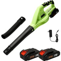 Akumulatorowa dmuchawa do liści o mocy 3000 W, 21 V, z 2 akumulatorami i trybem Turbo, 2 prędkości, dość 150 mph, do usuwania liści, śniegu i kurzu, lekkie narzędzie do czyszczenia ogrodu.