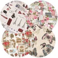 90x145CM European British Style Vintage Printed Pattern Cotton Linen Fabric DIY Handmade Sewing Quilting Tablecloth Home Decor
