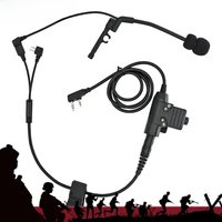 TAC-SKY outdoor hunting tactical headset Y cable set adapter Compatible with U94 PTT For Pelto PTT and COMTA microphone