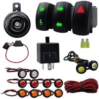 Universal ATV UTV SXS Turn Signal Set, Street Legal Kit with Horn Reverse Light Rockers Switch Flasher Relays Fuses Wire