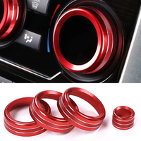 4Pcs Center Air Conditioning Volume Knobs Audio Circle Cover Trim Ring For Land Rover Discovery Sport 2015-2018 Car Accessories