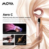 MOVA Aero C The Reimagined C-Chamber Hair Dryer with Dual-air Boost C-Shape Dualforce Cyclone Gentle-wide Airflow 360 ° full-Channel Plasma Care 3-nozzle Multi-styling Auto Standby on Flat Placement