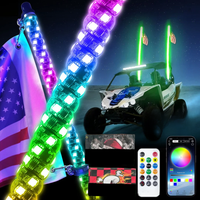 2FT LED Whip Lights Lighted Antenna Whips For ATV UTV Polaris RZR Off Road Truck Sand Buggy Dune Flagpole Lamp
