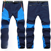 NUONEKO Men Winter Fleece Trekking Pants Outdoor Nature Hike Camping Waterproof Breathable Climbing Softshell Trousers BMT14