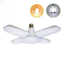 E27 LED Bulb Fan Blade Timing Lamp 85-265V 28W 360°Foldable Led Industrial Light Bulb Lamp For Home Ceiling Light Garage Light