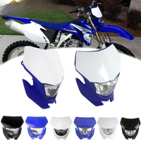 AliExpress papanda Blue White Supermoto Enduro H4 Headlight Headlamp Mask For Yamaha Honda WR 450 250 YZ TTR Dirt Bike Motocross Headlight Fairing