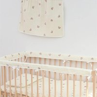 Korean Style Soft Cotton Crib Bumper with Cute Embroidery Baby Safe Bed Rail Guard Anti Bite Collision Protection Bumpers