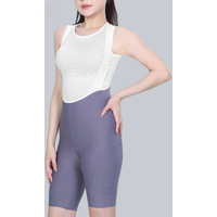 AliExpress INBIKE Women's Cycling Bib Shorts Solid Color Women's Gel Bib Cycling Shorts Long Cycling Riding Shorts with Side Pockets