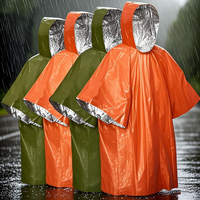 Emergency Rain Poncho Reusable Weather Resistant Raincoat For Men, Women, Adults, Camping, Hiking, Emergency Supplies