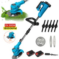 Bezprzewodowy podkaszarka do trawy 21V kompatybilna z akumulatorem Makita, 800W, składana krawędziarka do trawników, 18000 obr./min, regulowany teleskopowy podkaszarka do chwastów.