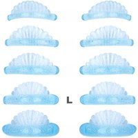 New 5 Pairs Glitter sky blue Shell Shape Eyelash Extension Silicone Pads super soft Lash Lift Perm Pad Grafting Lashes Tools