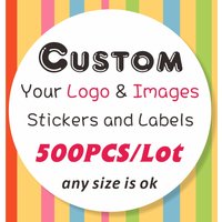 500PCS Custom Stickers and Customized Logo Wedding Birthday Gift Box Stickers DIY Your Own Stickers Personalize Stickers