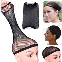 1x BLACK HAIR ELASTIC WIG CAP FISHNET LINER WEAVING MESH STOCKING SLEEP NET