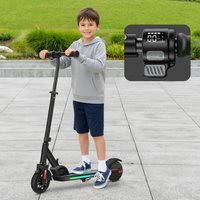 Trottinette électrique pour enfant 150W pour les âges de 6 à 12 ans, 10 MPH et 7 milles d'autonomie, vitesse et hauteur réglables, lumières LED colorées et écran