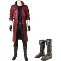 Dante Cosplay Costume Game DMC 5 Men Long Coat Outfits Halloween Carnival Party Clothes