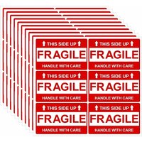 60 PCS Fragile Warning Stickers This Side Up Handle With Care Shipping Labels for Boxes Packages Moving Packing