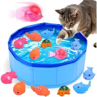 Mity rain Cat Pool Toy with Fish, Water Cat Toys, Portable Cat Pool Toy, Cat Toys for Bored Indoor Cats, Interactiv for Endless